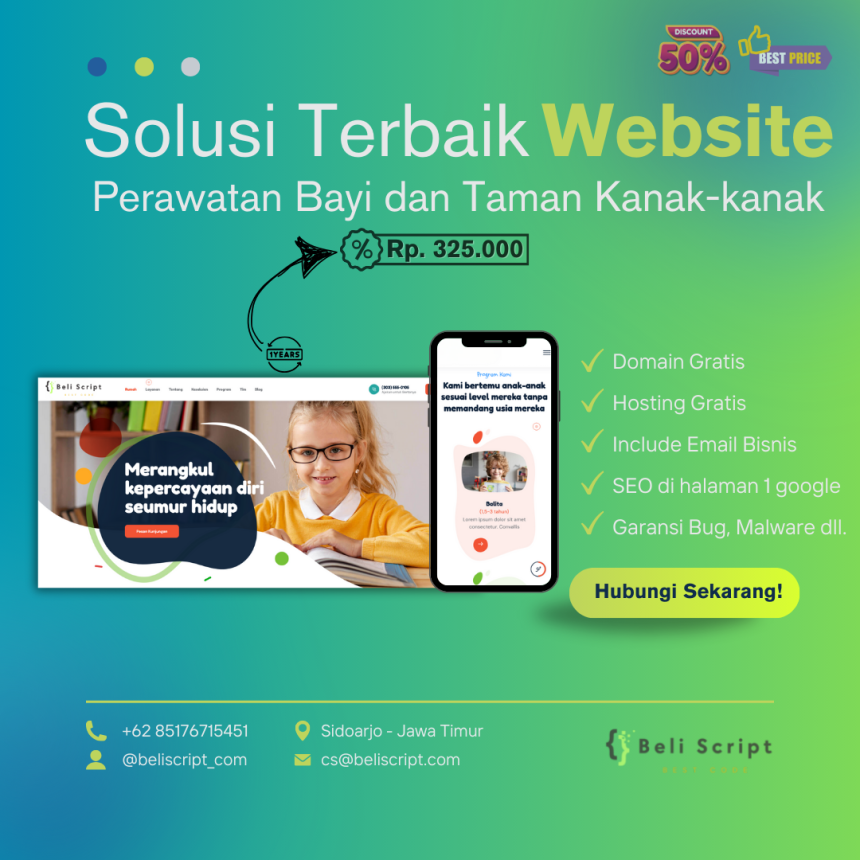 Jasa Pembuatan Website Perawatan Bayi Dan Taman Kanak-kanak