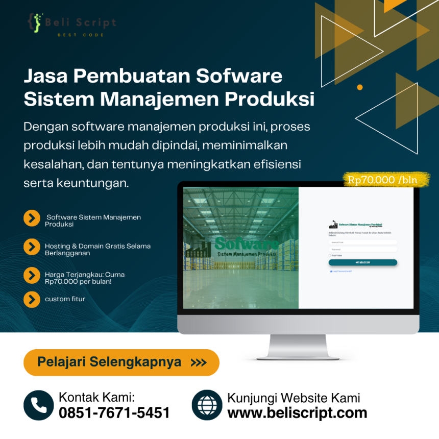 Jasa Pembuatan Software Sistem Manajemen Produksi