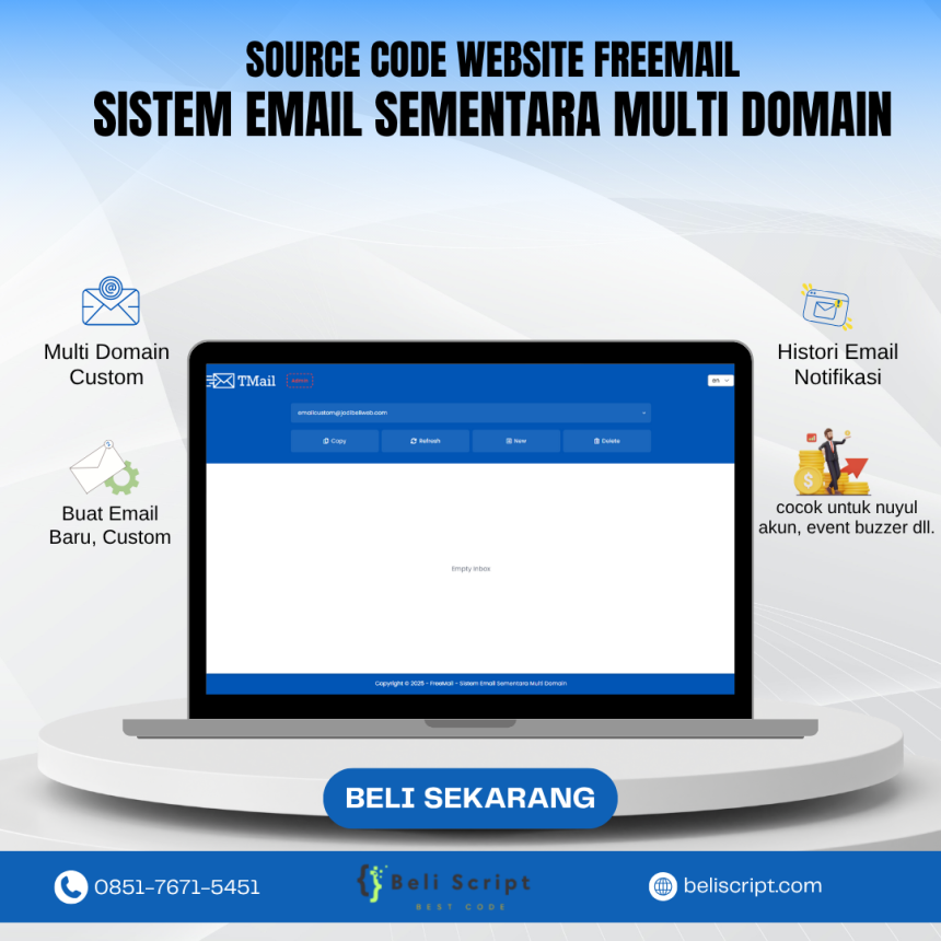 beliscript produk email sementara